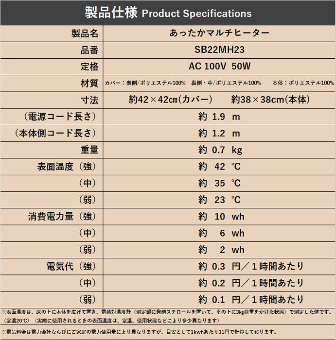 期間限定セール! あったかマルチヒーター(お好みカラー2台セット) SB22MH23(33%OFF)